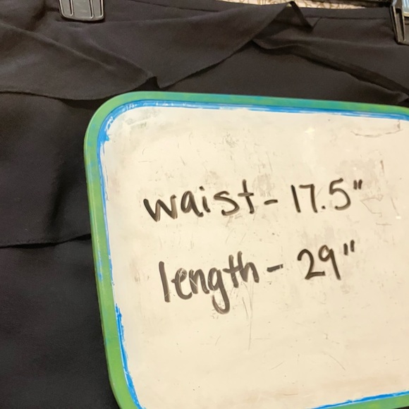 Tadashi Shoji Black 100% Silk Layered Ruffle Asymmetrical Midi Skirt Size 14 - Picture 9 of 9